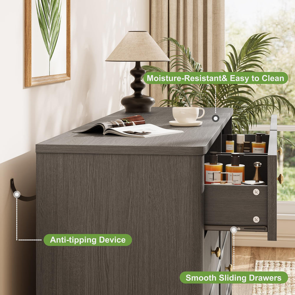 6 Drawers Dresser (Black)