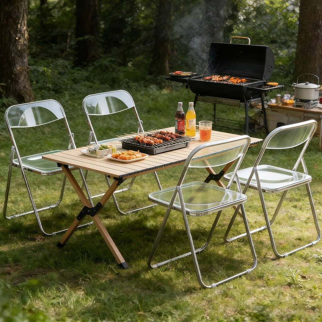 12 Pack Acrylic Folding Chair, Clear