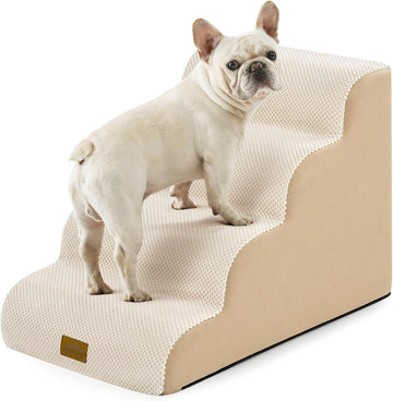 Dog Stairs for Small Dog 19.7" H, 4 Step Pet Ramp for Bed