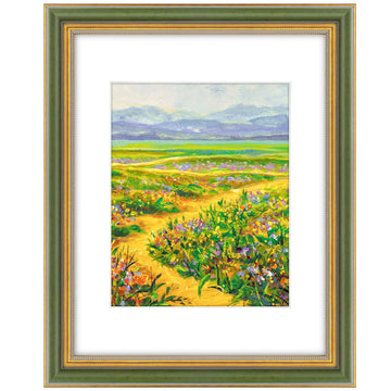 11x14 Ornate Picture Frame Holds 8x10 Photo, Green Gold
