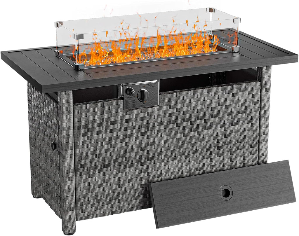 44" Fire Pit Table with Wind Guard
