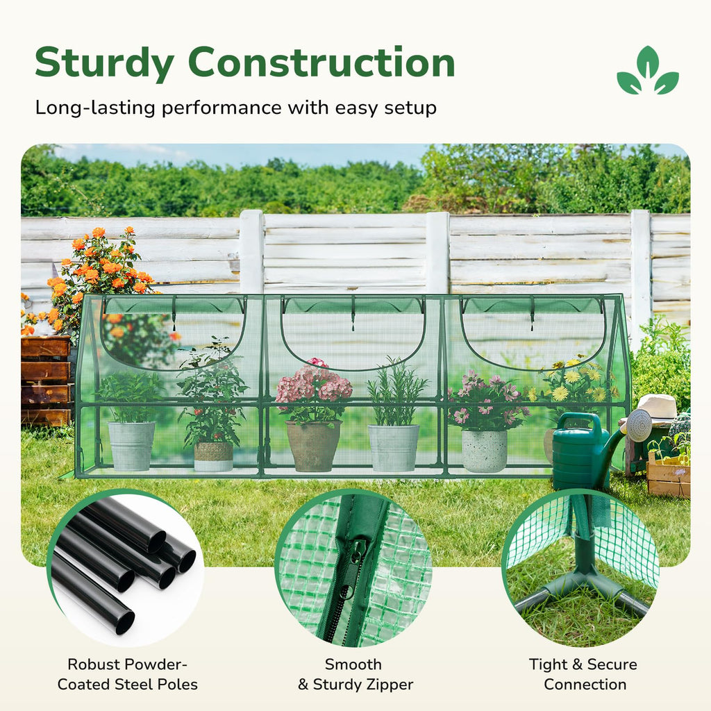 3X3X9 Small Greenhouse, Durable PE, Waterproof & UV Protected