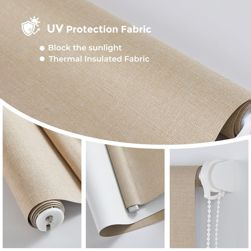 Blackout Roller Shades Blinds for Windows Beige