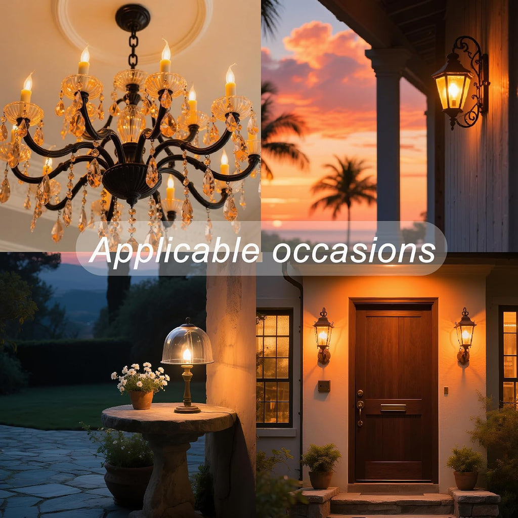 Flickering Flame Light Bulbs,E12 Flicker Candelabra Flame LED Bulb,2 Modes