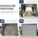 10'x10' Metal Pergola, Outdoor Patio Pergola with Hardtop Ro - Image 4