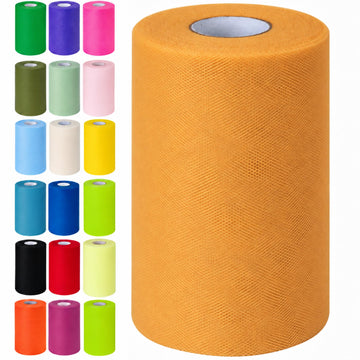 Gold Tulle Fabric Rolls 6 Inch by 100 Yards Tulle Roll Spool Fabric