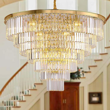 Inspired Odeon Style 24-Light Gold Empress Crystal 7-Tier Chandelier W39.4" - A107-B07KF4DMYR