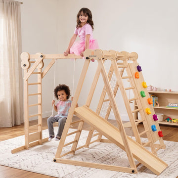Chestnut 8-in-1 Foldable Jungle Gym, Indoor Playground