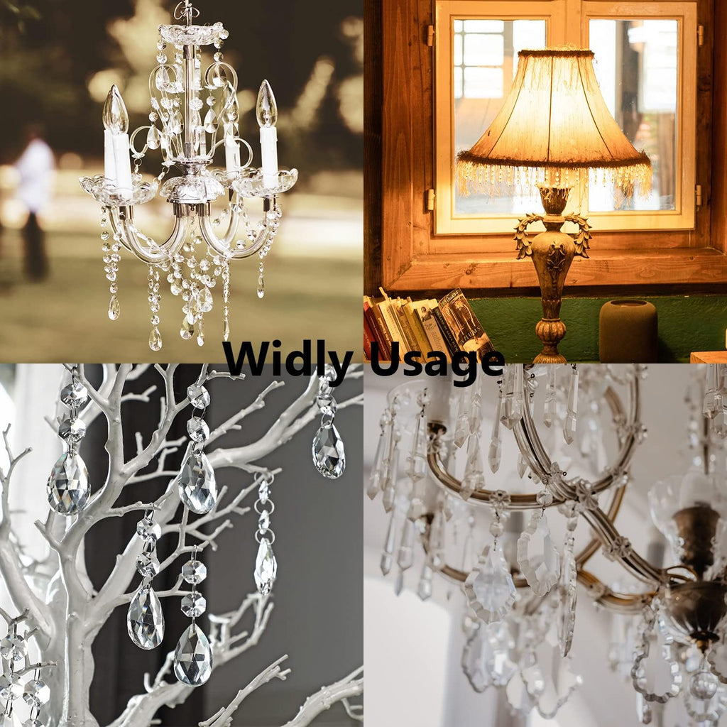 20pcs Crystal Chandelier Prism Pendant, 50mm Suncatchers Hanging Crystals - Clear Maple Leaf Crystal Sun Catcher