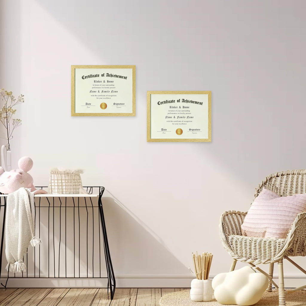8.5x11 Certificate Frame 6 Pack, Gold with Glass
