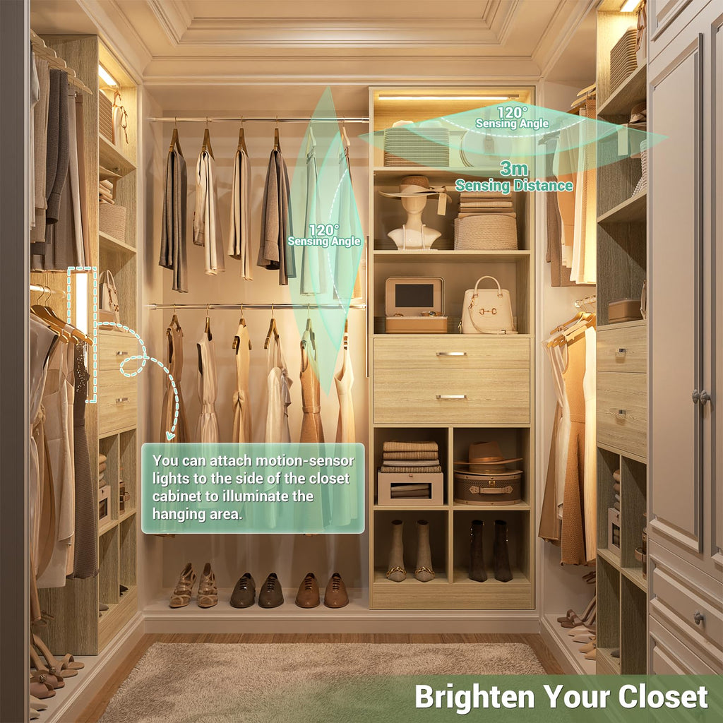 Closet System, Built in, Not Free Standing, Enclosed Storage Volume: 2.58 ft3, Greige Oak