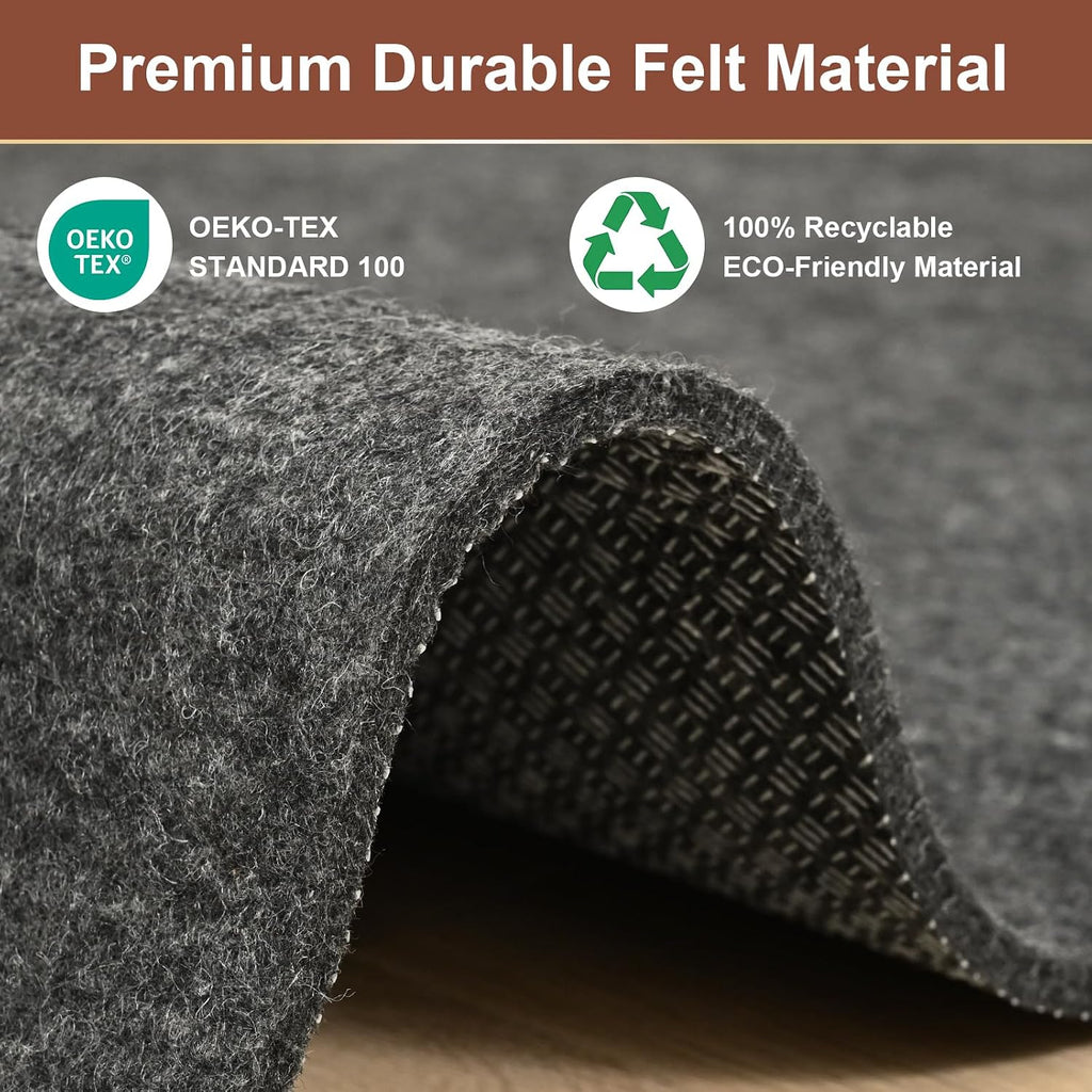 9x12 Feet Non Slip Rug Pad 1/4 inch Thick Felt and Silicone Backing, Dual Surface Cushion Rug Gripper for Hardwood - Set of 108