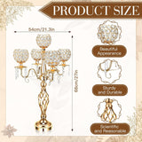 8 Pcs 5 Arm Crystal Candelabra Centerpieces for Table 27 Inch Retro Victorian Crystal Candle Holders Bowl Table