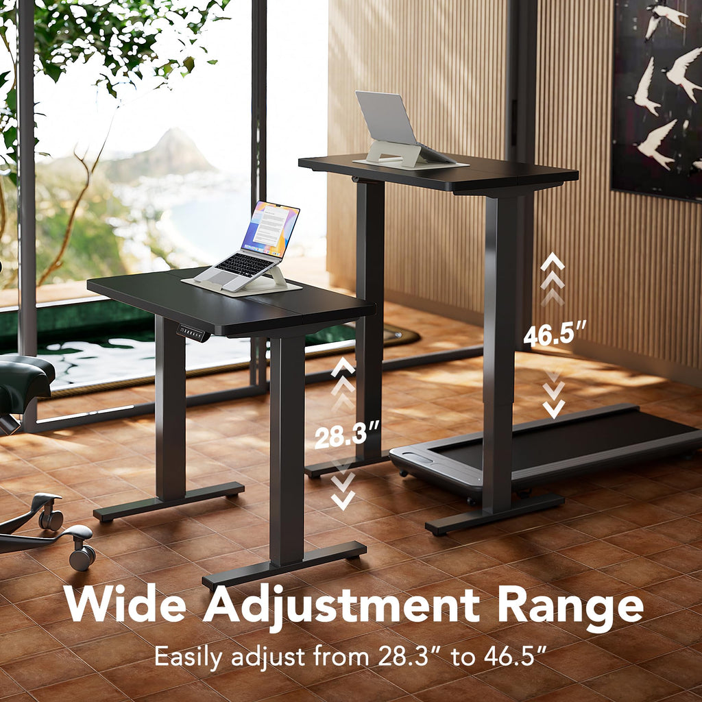 63x28 Inch Electric Standing Desk, Height Adjustable, Black
