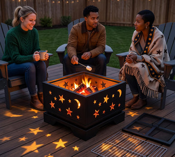 Heavy Duty Square Cutout 2-in-1 Outdoor Fire Pit & Grill
