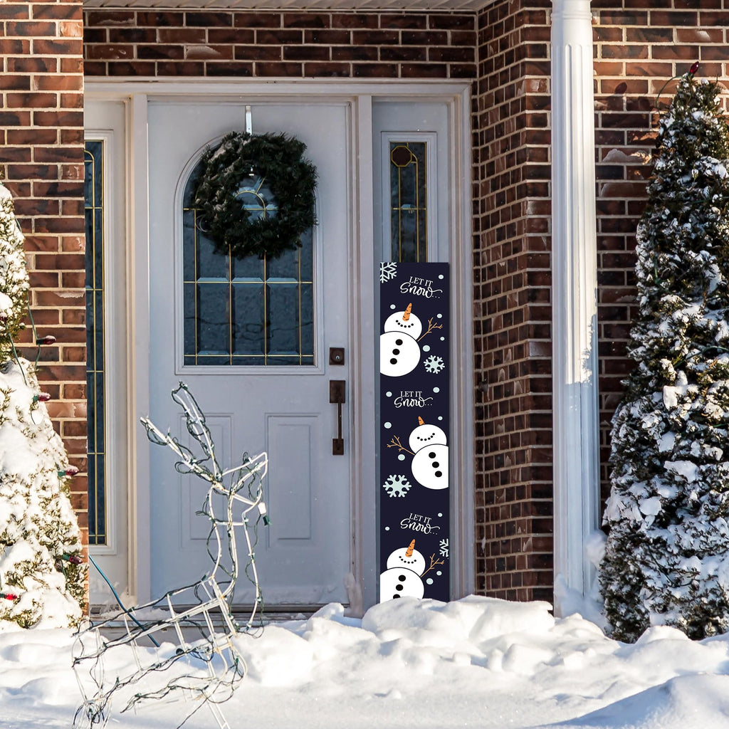 Christmas Porch Sign Let It Snow Winter Front Door Hanging Decor Welcome Wooden Vertical Indoor Outdoor Standing Sign