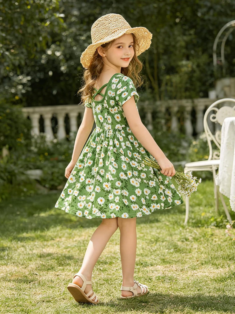 Short Sleeve Summer Skater Twirl T-Shirt Dresses