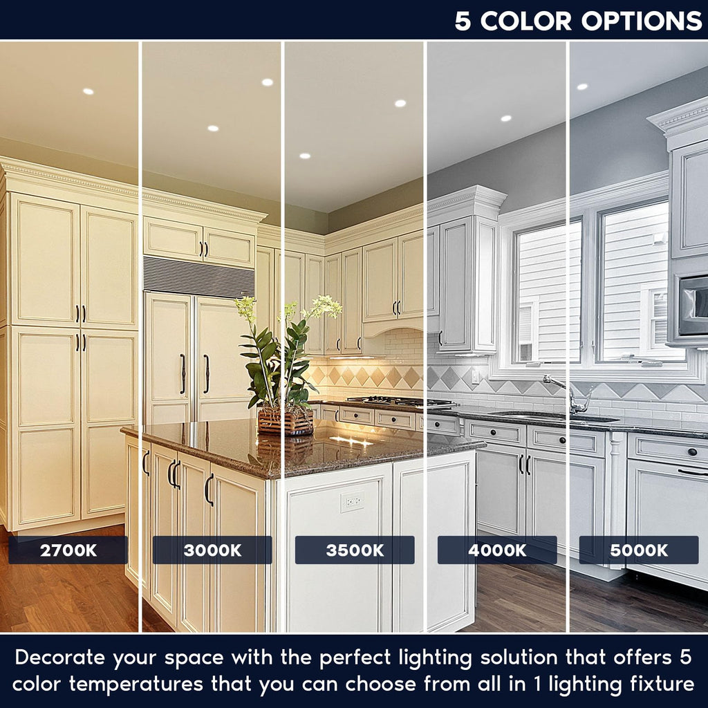 3 Inch Trimless LED Recessed Light with Junction Box (6 Pack)
