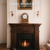 Grandfather Mantel Clock with Hour/Quarter-Hour Chime,Elegant Wooden Frame,Gold-Tone Pendulum Table Clocks