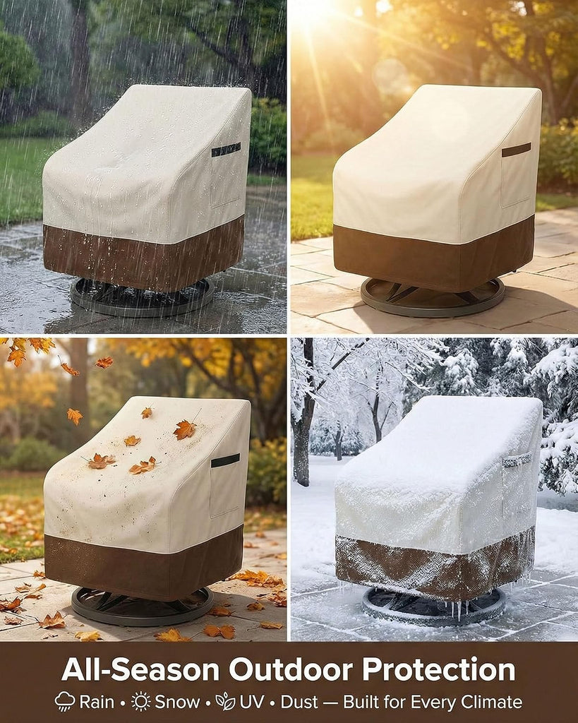 Waterproof Patio Chair Covers, Heavy Duty 600D Lawn Outdoor Furniture Covers for Swivel, Lounge, Rocking & Adirondack