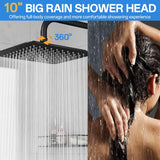 High Pressure Rainfall Shower Head with Handheld Combo: Upgrade Dual Shower Head with 10 Inch Fixed Rain Showerhead
