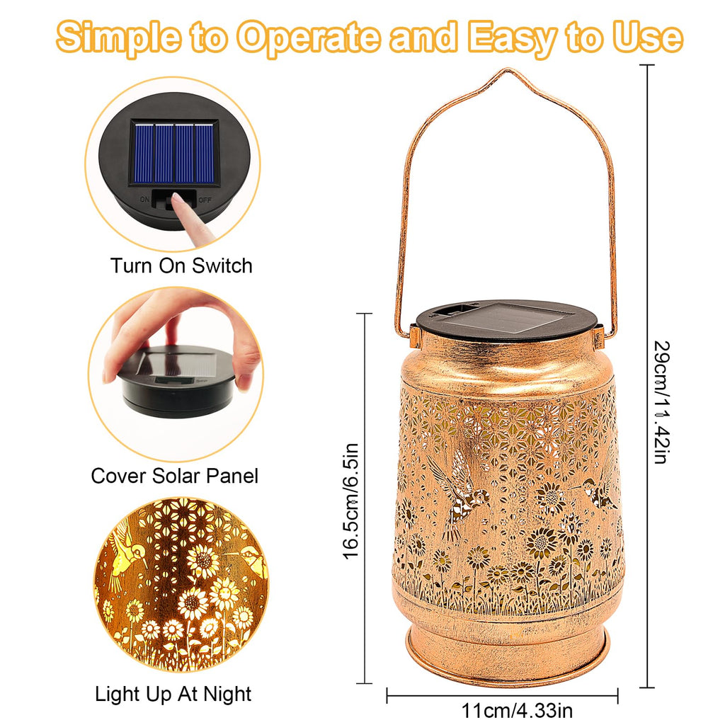Hummingbird Solar Lanterns Outdoor Waterproof, Birthday Gifts for Women Mom