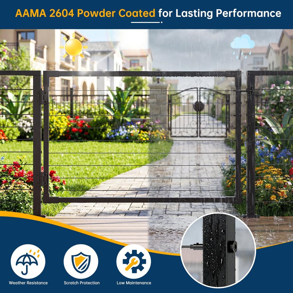 4 ft W × 32 in H Aluminum Cable Railing Gate for 36" Railing System