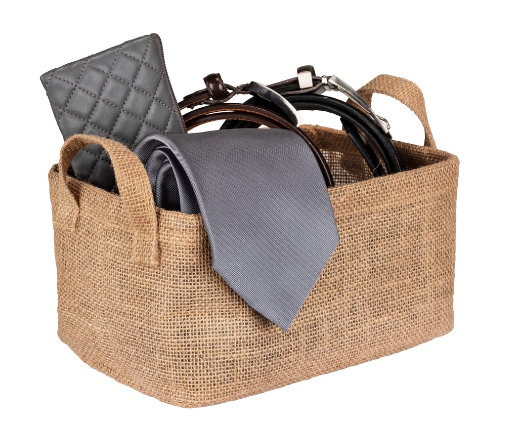 Juna M storage basket, decorative basket for neatly storing accessories such as clothes with two practical handles