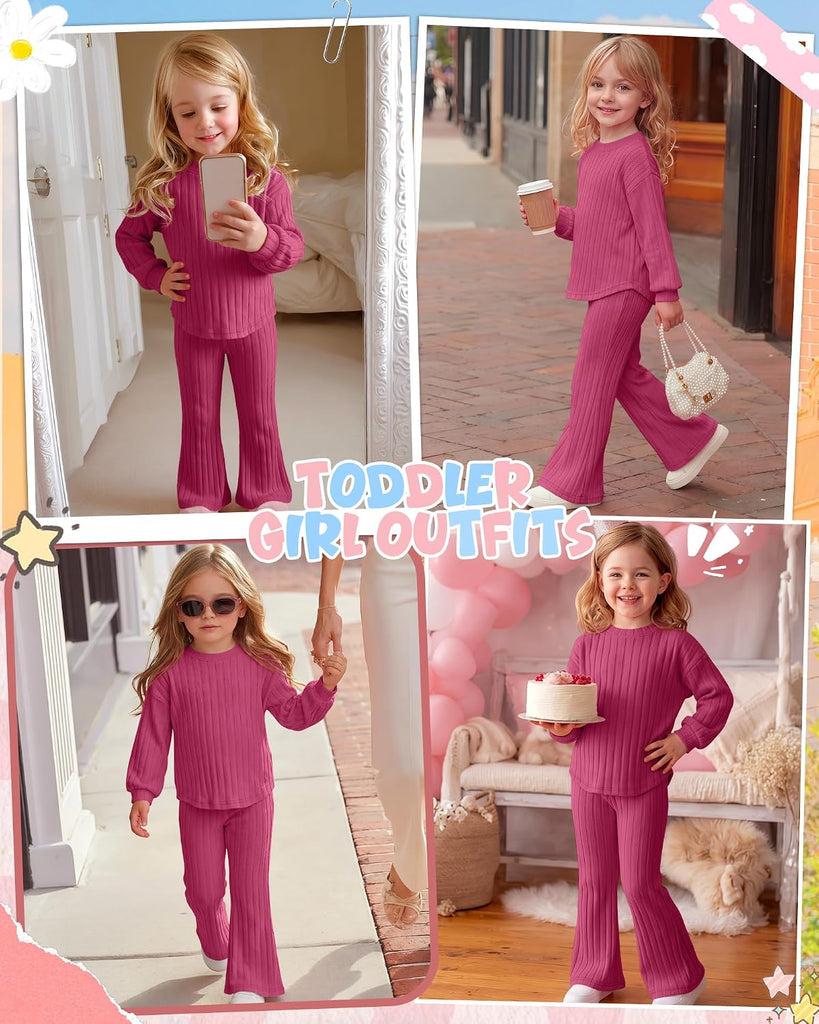 Toddler Girl Outfits Ribbed Fall Clothes