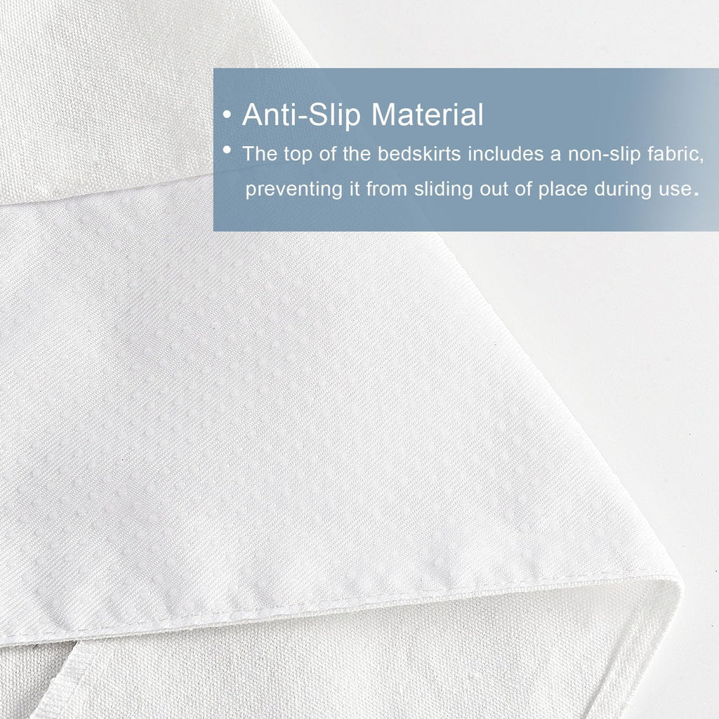 Chic 14'' King BedSkirts Scallop Edge Pleated Dust Ruffle | Easy Fit, Anti-Slip, Thick Fabric for Enhanced Privacy