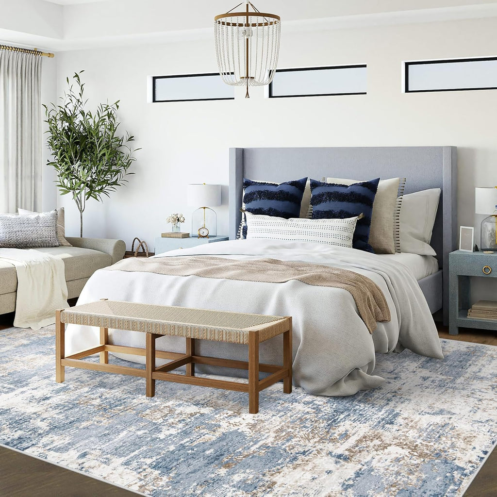 6x9 Area Rugs for Living Room, Washable Modern Abstract Large Area Rug Neutral Soft Non Slip Kids Rug Stain Resistant
