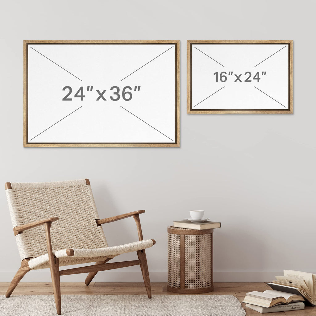 Framed Canvas Print Wall Art Set Golden Marble Mountain Sun Range Nature Wilderness Illustrations Modern Art