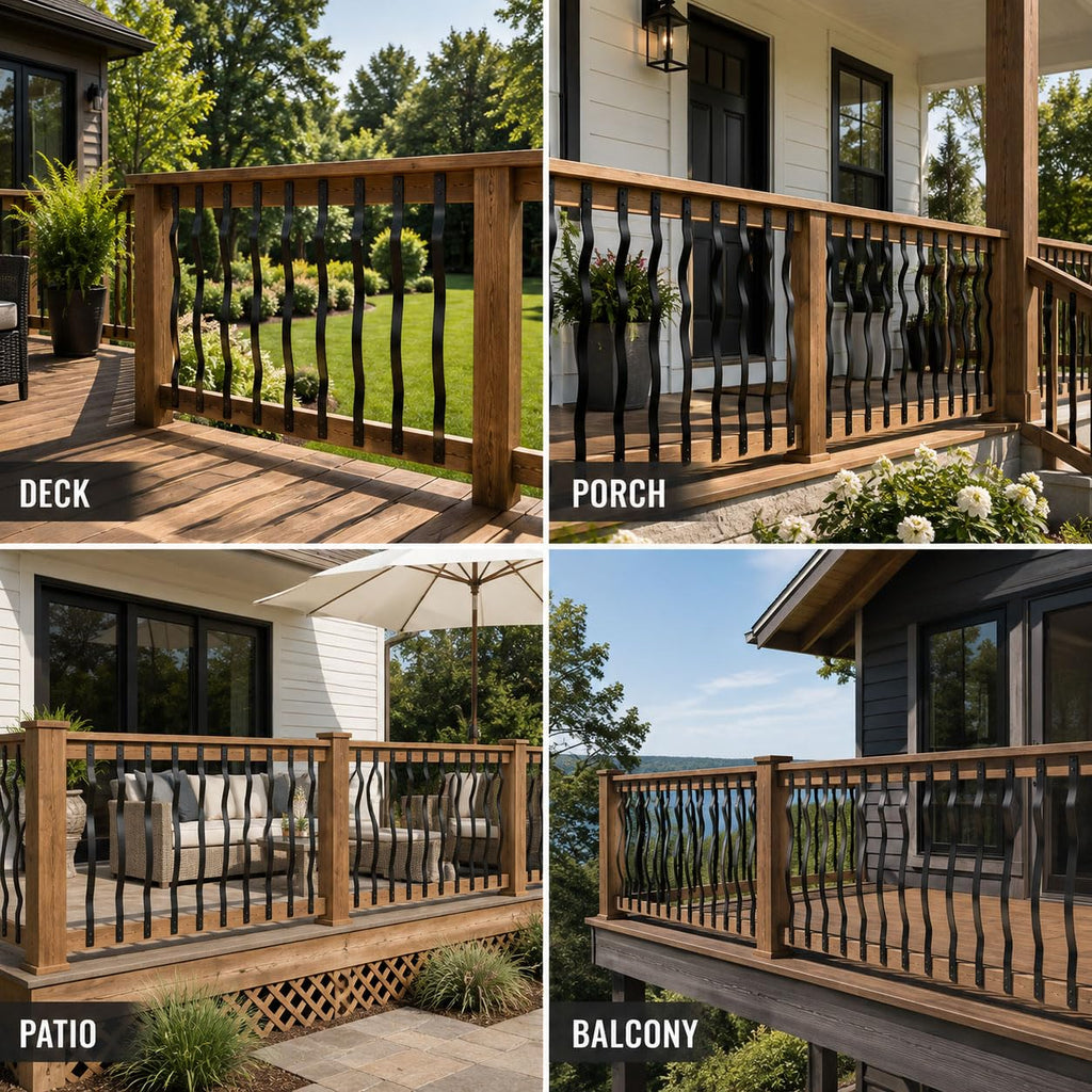 51 Pack Metal Deck Balusters, 36 inch Heavy Duty Deck Spindles with Screws