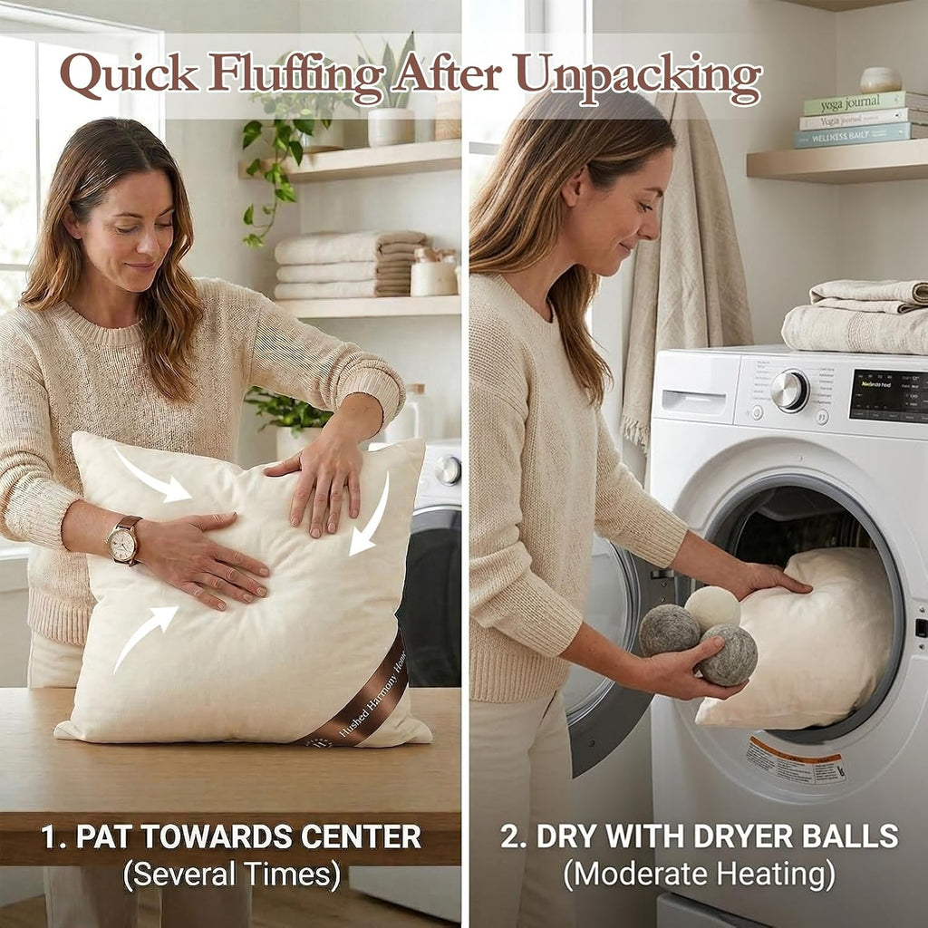20x20 Pillow Inserts - Shredded Memory Foam with 3-Layer Hybrid Construction - Supportive 20 Inch Pillow - Set of 2
