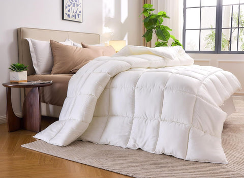 Duvet Insert King (106x92 in) - Ultra Soft Quilted Duvet Insert with 8 Corner & Side Loops, Double S
