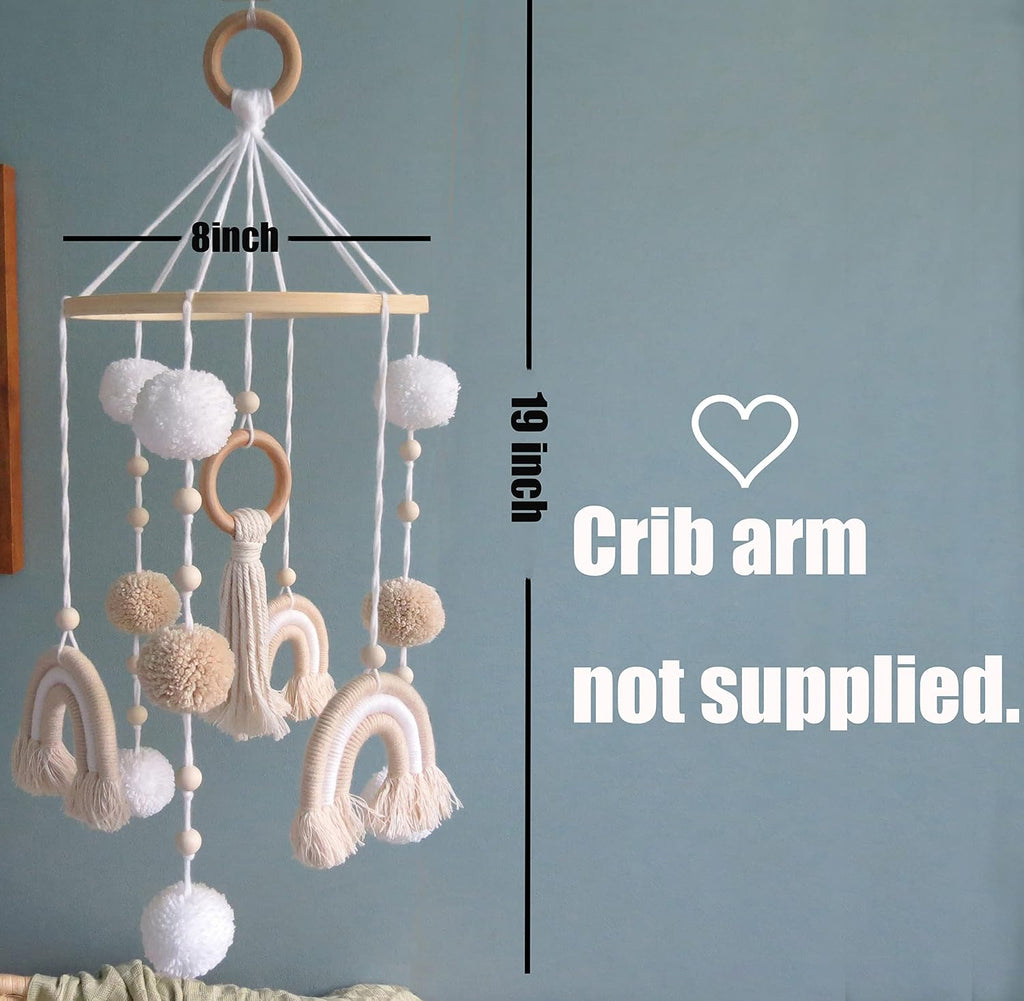 Neutral Boho Rainbow Baby Mobile for Crib Mobile Nursery DéCor