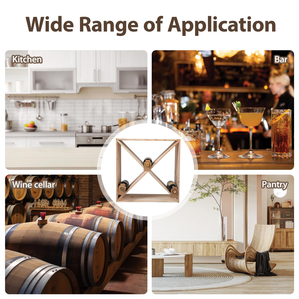Stackable Wine Rack 48 Bottle Liquor Display Storage Cube Free Standing Floor Wine Cabinet for Cellar & Kitchen