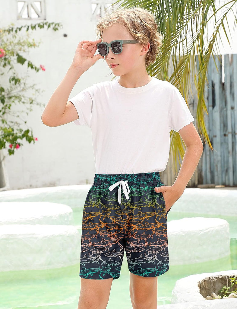 Boys Swim Trunks with Compression Liner for Kids Quick Dry Bathing Suit