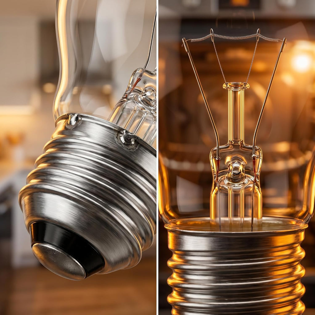 A15 Incandescent Appliance Bulb, Dimmable 15W, 2700K, E26, 6 Pack