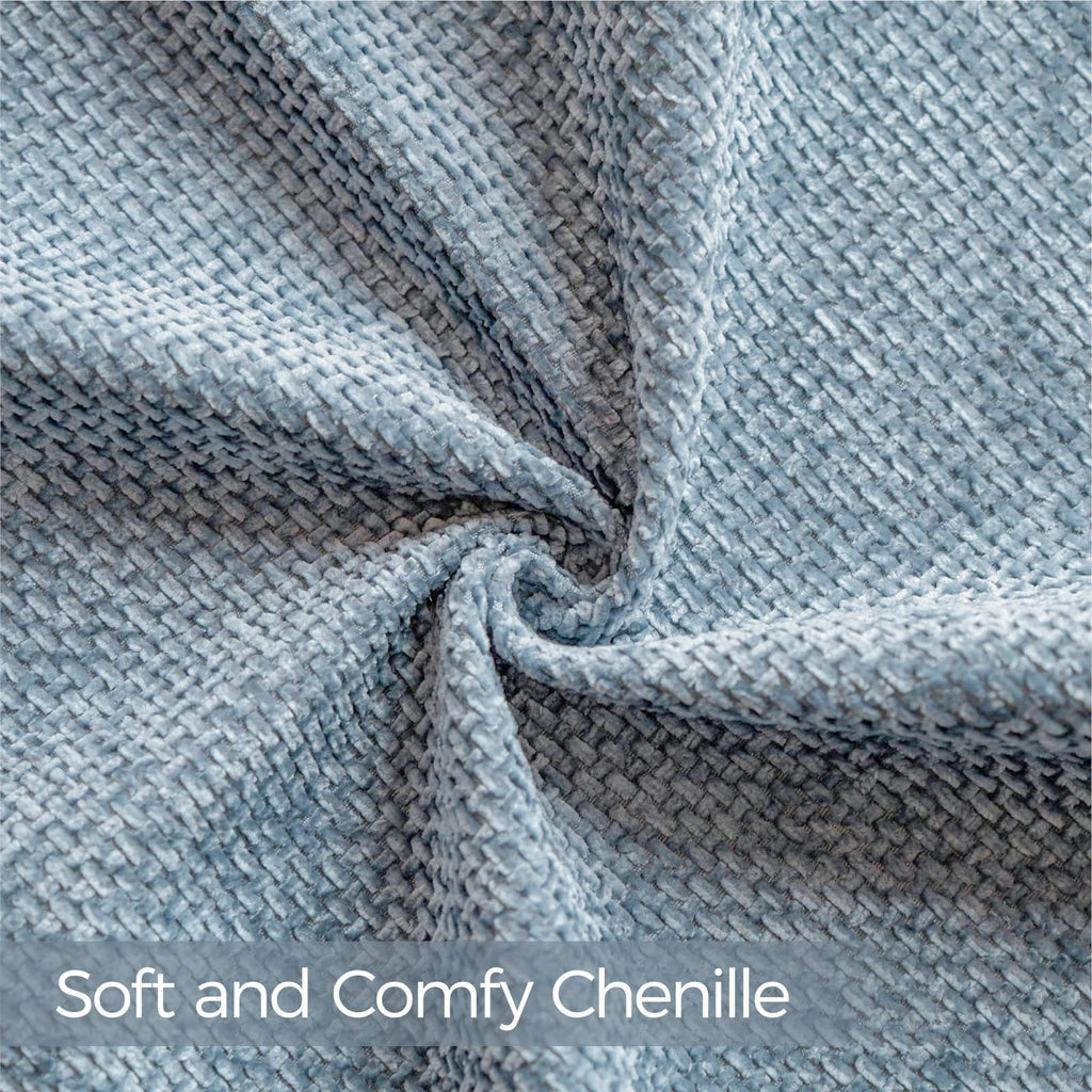 Blue Chenille Throw Pillow Covers 22x22 Inch Pack of 2 Modern Decorative Throw Pillow Covers Farmhouse Cross Covers