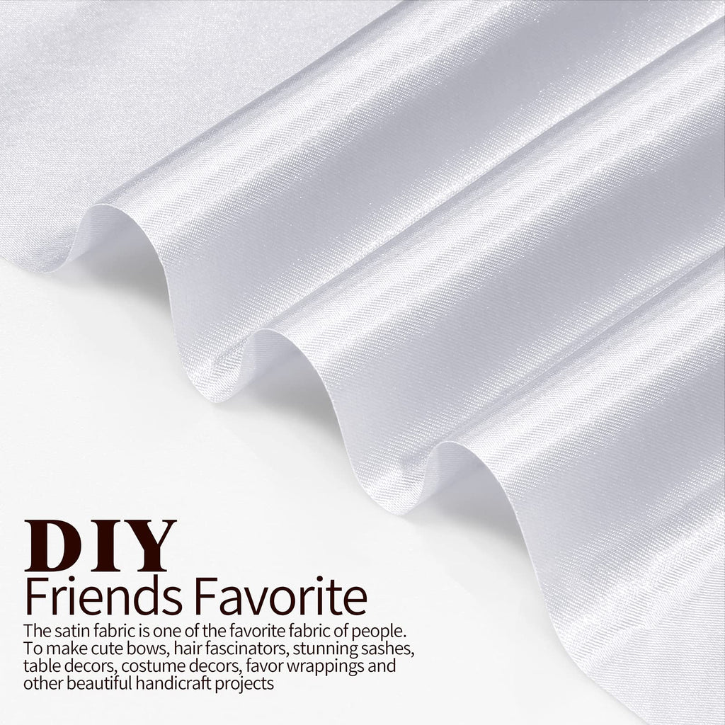 White Satin Fabric, 55" Wide, 2 Yards