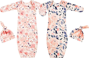 Newborn Baby Sleeper Gown with Beanie