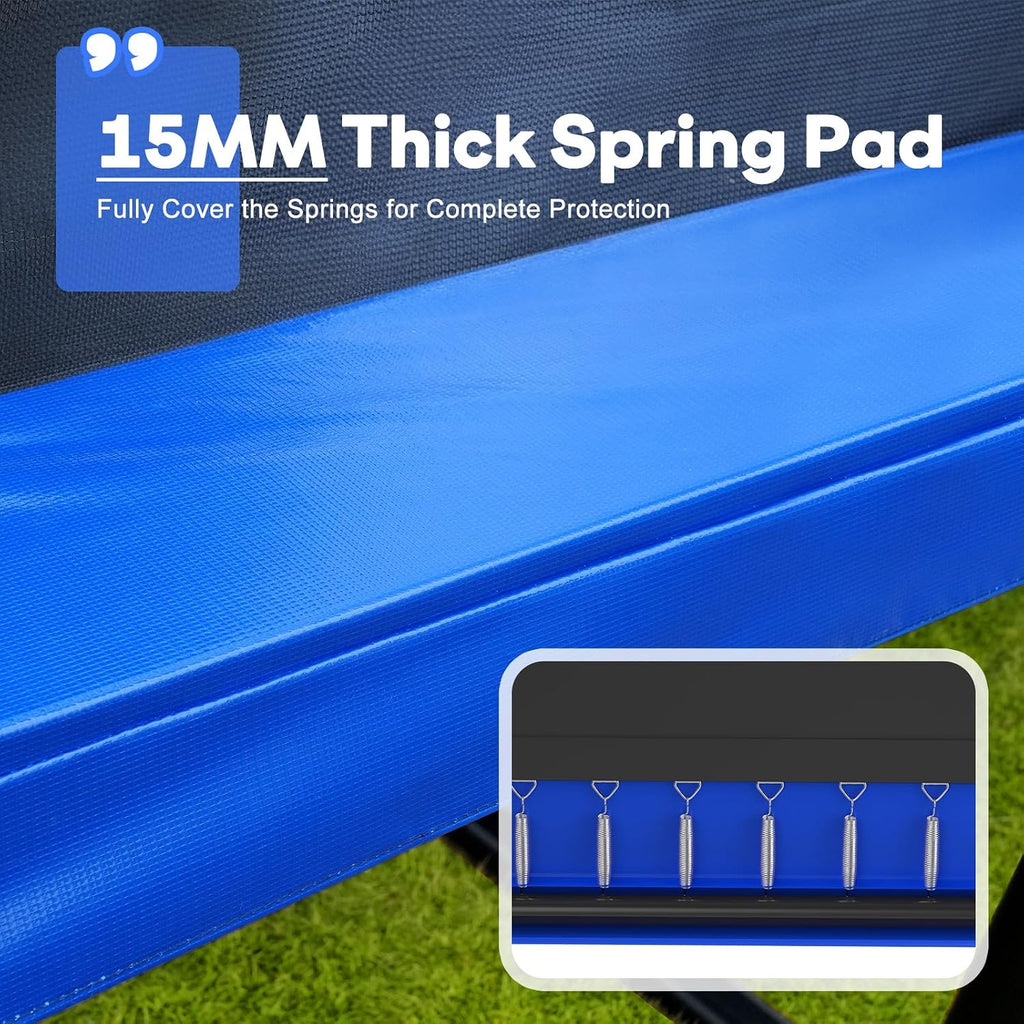 1800LBS Weight Capacity Rectangle Trampoline 10x17FT 9X15FT 8X14FT Outdoor Square Gymnastics Trampolines with