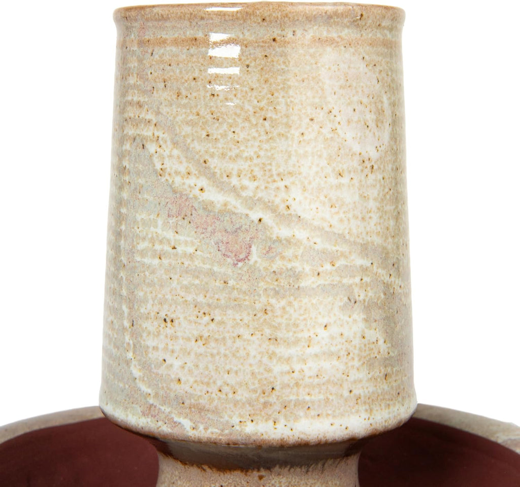 Stoneware Match Holder with Striker Plate and Reactive Glaze, Grey