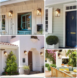 Outdoor Wall Lights, Matte Black Exterior Light Fixture with Clear Glass Shade, Waterproof Front Porch Lighting