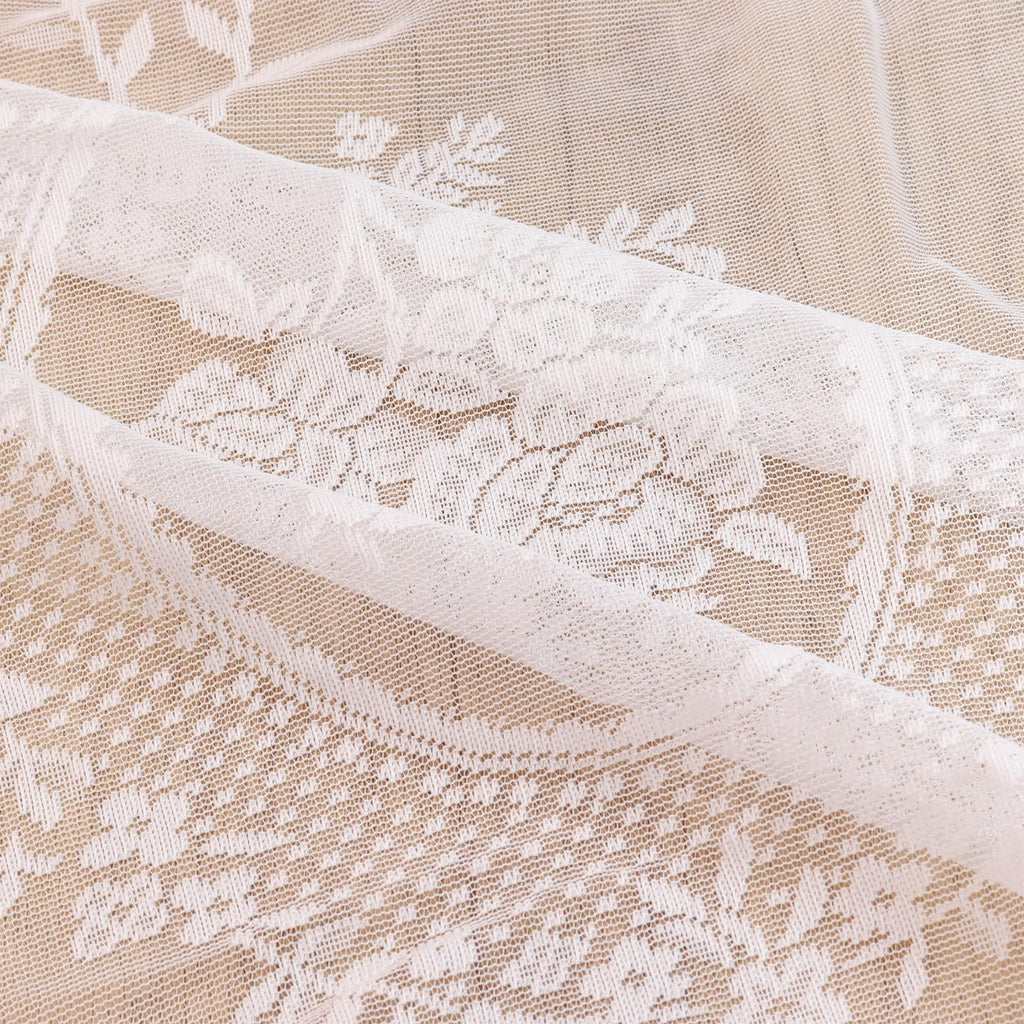 White Lace Round Rustic Tablecloth