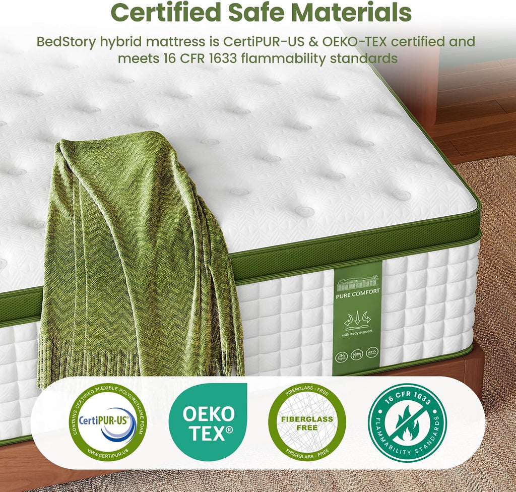 13 Inch Firm Full Mattress, Hotel Collection Hybrid Mattresses -Targeted Lumbar & Shoulder Support for Back Pain