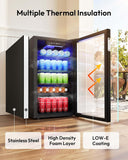 Mini Fridge 130 Can Beverage Refrigerator Cooler Glass Door for Soda Wine Beer, 