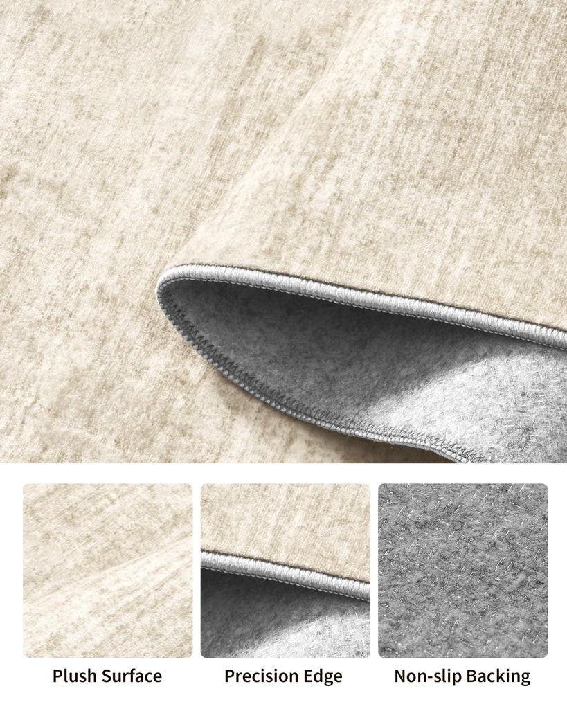 Washable Runner Rug Non Slip, 2'6"x14 Runners s, Beige