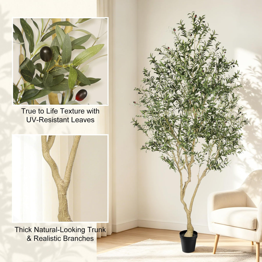 Faux Olive Tree 9ft UV Resistant for Indoor Outdoor Decor